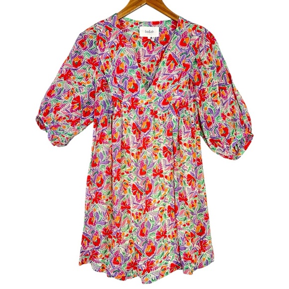 BA&SH Aleo Floral Mini Dress in Ecru Size Small - Picture 7 of 9